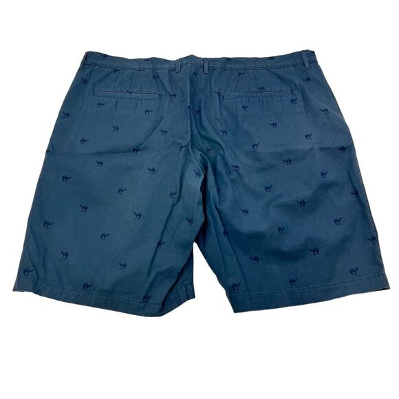 Merona Men’s Camel Print Khaki Shorts Blue Size 42 Waist Belt Loops - Picture 8 of 9